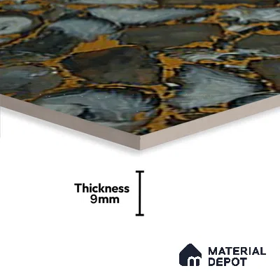 Glass Highlighter Wall Tile TL 07351 Smoky Agate 2 ft x 1 ft Glossy Finish Ceramic Tile - 9 mm | Suitable For Kitchen, Bathroom & Accent/Feature Wall