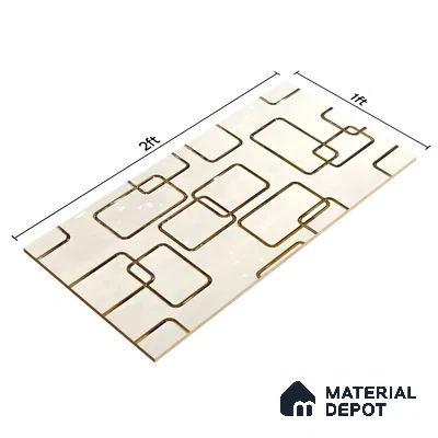 Glass Highlighter Wall Tile TL 07347 Golden Circuit 2 ft x 1 ft Glossy Finish Ceramic Tile - 9 mm | Suitable For Kitchen, Bathroom & Accent/Feature Wall