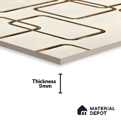 Glass Highlighter Wall Tile TL 07347 Golden Circuit 2 ft x 1 ft Glossy Finish Ceramic Tile - 9 mm | Suitable For Kitchen, Bathroom & Accent/Feature Wall