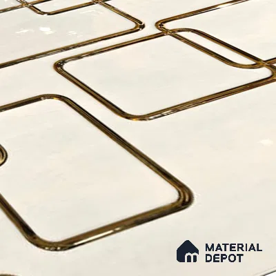 Glass Highlighter Wall Tile TL 07347 Golden Circuit 2 ft x 1 ft Glossy Finish Ceramic Tile - 9 mm | Suitable For Kitchen, Bathroom & Accent/Feature Wall