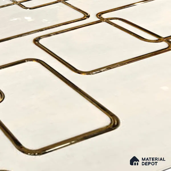 Glass Highlighter Wall Tile TL 07347 Golden Circuit 2 ft x 1 ft Glossy Finish Ceramic Tile - 9 mm | Suitable For Kitchen, Bathroom & Accent/Feature Wall
