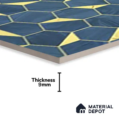 Glass Highligter Wall Tile TL 07339 Sapphire Hive 2 ft x 1 ft Glossy Finish Ceramic Tile - 9 mm | Suitable For Bathroom, Kitchen Backsplashes