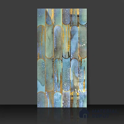 Glass Highlighter Wall Tile TL 07346 Lagoon Streak 2 ft x 1 ft Glossy Finish Ceramic Tile - 9 mm | Suitable For Kitchen, Bathroom & Accent/Feature Wall
