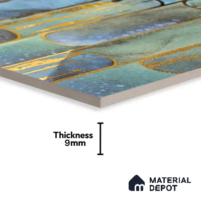Glass Highlighter Wall Tile TL 07346 Lagoon Streak 2 ft x 1 ft Glossy Finish Ceramic Tile - 9 mm | Suitable For Kitchen, Bathroom & Accent/Feature Wall