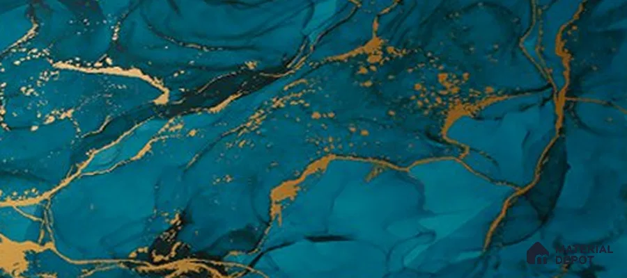 Glass Highlighter Wall Tile TL 07349 Golden Teal 2 ft x 1 ft Glossy Finish Ceramic Tile - 9 mm | Suitable For Kitchen, Bathroom & Accent/Feature Wall