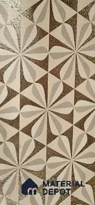 Glass Highligter Wall Tile TL 07354 Sand Pinwheel 2 ft x 1 ft Matte Finish Ceramic Tile - 9 mm | Suitable For Bathroom, Kitchen Backsplashes
