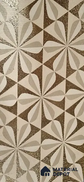 Glass Highligter Wall Tile TL 07354 Sand Pinwheel 2 ft x 1 ft Matte Finish Ceramic Tile - 9 mm | Suitable For Bathroom, Kitchen Backsplashes