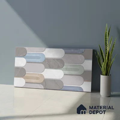 Grey Marble Wall Tile TL 06991 2 ft x 1 ft Ceramic Carving Matte Finish - 9 mm | Suitable for Living Room, Bedroom, Bathroom