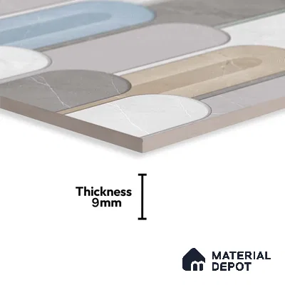 Grey Marble Wall Tile TL 06991 2 ft x 1 ft Ceramic Carving Matte Finish - 9 mm | Suitable for Living Room, Bedroom, Bathroom
