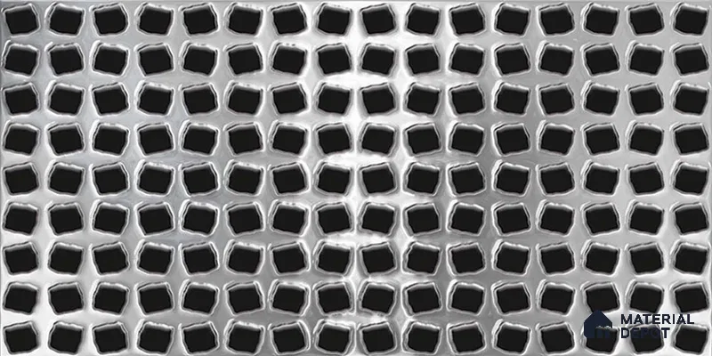 White Metallic Wall Tile TL 07022 2 ft x 1 ft Ceramic Carving Metallic Finish - 9 mm | Suitable for Living Room, Bedroom, Bathroom
