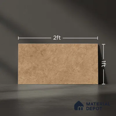 Brown Rustic Wall Tile TL 07016 2 ft x 1 ft Ceramic Carving Satin Finish - 9 mm | Suitable for Living Room, Bedroom, Bathroom