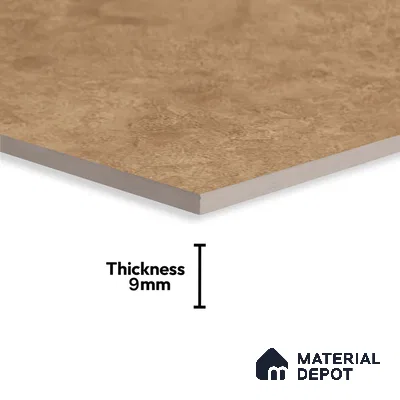 Brown Rustic Wall Tile TL 07016 2 ft x 1 ft Ceramic Carving Satin Finish - 9 mm | Suitable for Living Room, Bedroom, Bathroom