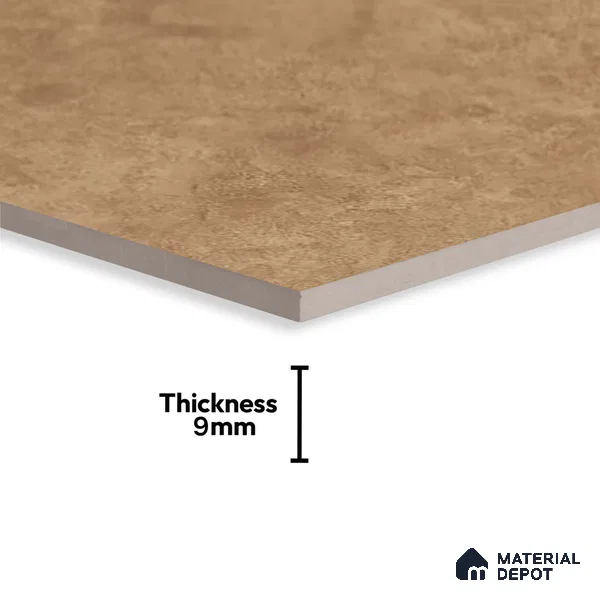 Brown Rustic Wall Tile TL 07016 2 ft x 1 ft Ceramic Carving Satin Finish - 9 mm | Suitable for Living Room, Bedroom, Bathroom