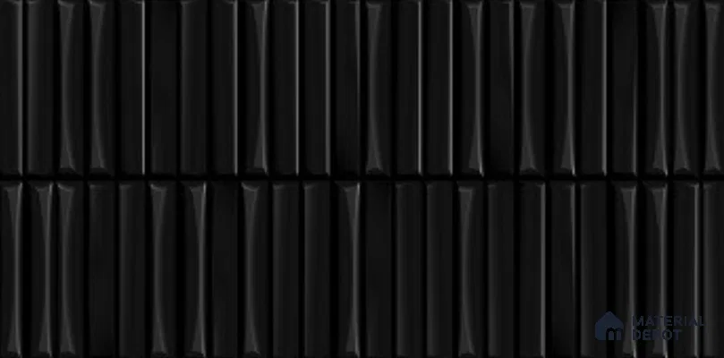 Faux Subway Wall Tile TL 11457 Coventry Shinny Black 2 ft x 1 ft Ceramic Glossy Finish Tile - 9 mm