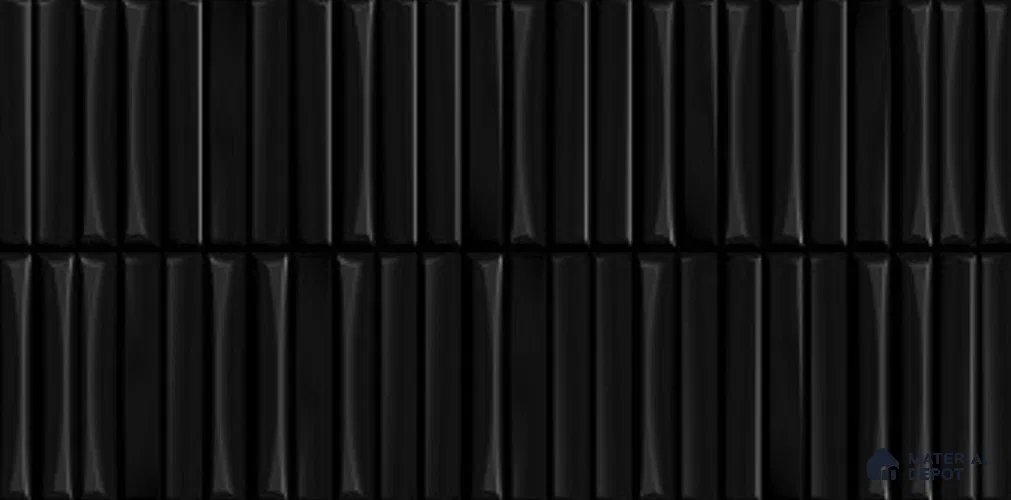 Faux Subway Wall Tile TL 11457 Coventry Shinny Black 2 ft x 1 ft Ceramic Glossy Finish Tile - 9 mm