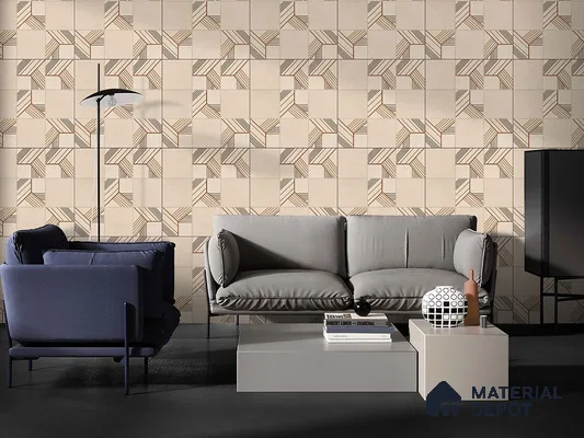 Moroccan Floor Tile TL 09453 West Beige 2 ft x 2 ft Fusion Finish Vitrified Tile - 9 mm | 1 Random Design | Suitable For Kitchen, Accent/Feature Wall, Dining Area | Please Expect a Slight Variation of Pattern