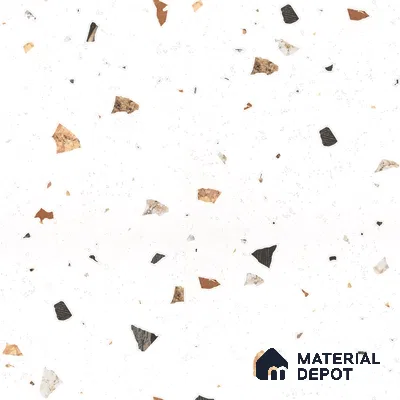 Terrazzo Wall & Floor Tile TL 09454 Remzi Terrazzo 2 ft x 2 ft Fusion Finish Vitrified Tile - 9 mm | 6 Random Design | Suitable For Living Room, Kitchen, Bathroom