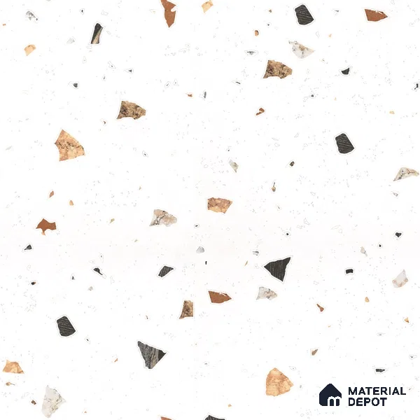 Terrazzo Wall & Floor Tile TL 09454 Remzi Terrazzo 2 ft x 2 ft Fusion Finish Vitrified Tile - 9 mm | 6 Random Design | Suitable For Living Room, Kitchen, Bathroom