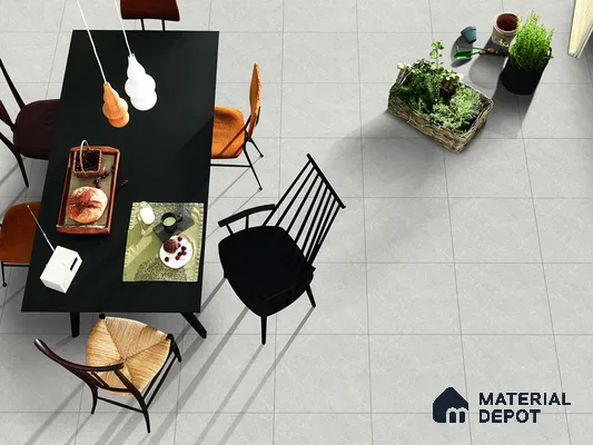 Marble Floor Tile TL 09450 C Pulse Gris 2 ft x 2 ft Gritty Finish Vitrified Tile - 9 mm | 12 Random Design | Suitable For Living Room, Bedroom, Bathroom