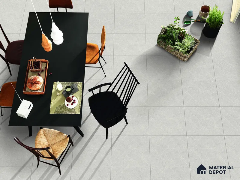 Marble Floor Tile TL 09450 C Pulse Gris 2 ft x 2 ft Gritty Finish Vitrified Tile - 9 mm | 12 Random Design | Suitable For Living Room, Bedroom, Bathroom