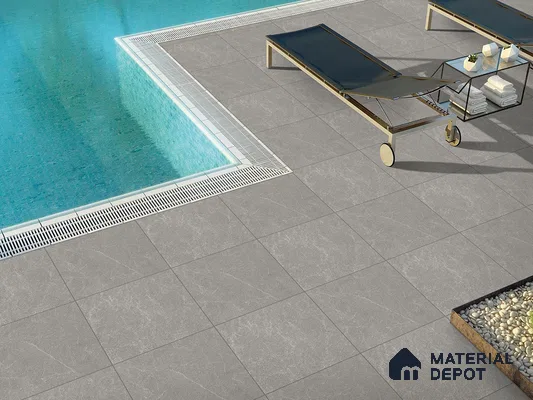 Stone Floor Tile TL 09450 E  2 ft x 2 ft Gritty Finish Vitrified Tile - 9 mm | 12 Random Design  | Suitable For Bathroom, Terrace & Balcony