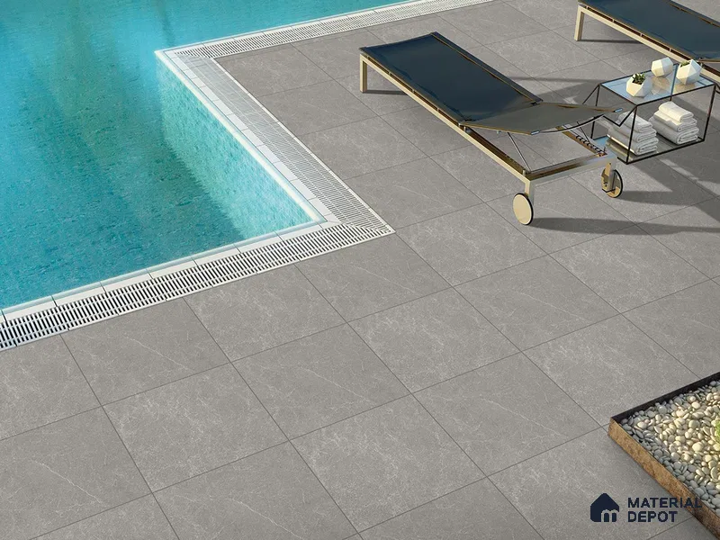 Stone Floor Tile TL 09450 E 2 ft x 2 ft Gritty Finish Vitrified Tile - 9 mm | 12 Random Design | Suitable For Bathroom, Terrace & Balcony