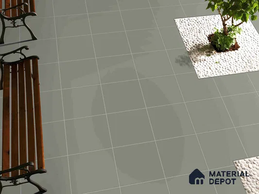 Cement Floor Tile TL 09491 F Splate Olive 2 ft x 2 ft Full Body Matte Finish Vitrified Tile - 15 mm | 1 Random Design | Suitable For Living Room, Bedroom, Bathroom