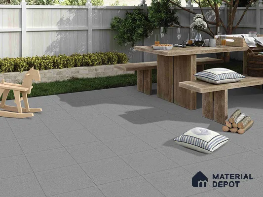 Cement Floor Tile TL 09491 B Splate Grey 2 ft x 2 ft Full Body Matte Finish Vitrified Tile - 15 mm | 1 Random Design | Suitable For Living Room, Bedroom, Bathroom