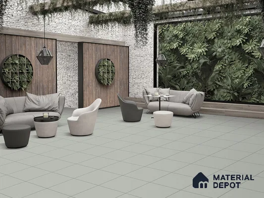 Cement Floor Tile TL 09491 C Splate Dove 2 ft x 2 ft Full Body Matte Finish Vitrified Tile - 15 mm | 1 Random Design | Suitable For Living Room, Bedroom, Bathroom