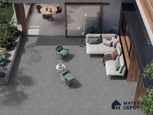 Patterned Floor Tile TL 09487 Sprez Steel 2 ft x 2 ft Matte Finish Vitrified Tile - 9 mm | 1 Random Design | Suitable For Living Room, Bedroom, Bathroom | Please Expect a Slight Variation of Pattern