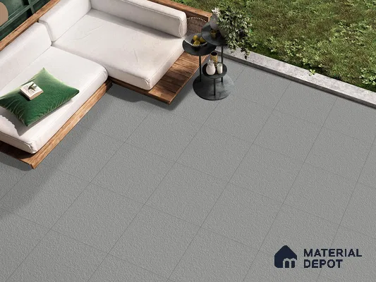 Stone Floor Tile TL 09486 G Neo Grey 2 ft x 2 ft Matte Finish Anti Skid Outdoor Parking Vitrified Tile - 9 mm | Random Design  | Suitable For Bathroom, Terrace & Balcony