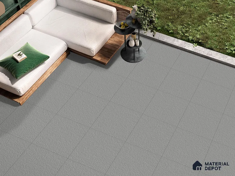 Stone Floor Tile TL 09486 G Neo Grey 2 ft x 2 ft Matte Finish Anti Skid Outdoor Parking Vitrified Tile - 9 mm | Random Design  | Suitable For Bathroom, Terrace & Balcony