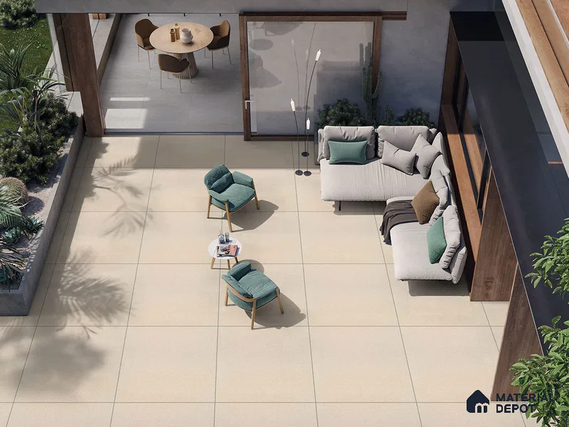 Stone Floor Tile TL 09486 F  2 ft x 2 ft Matte Finish Vitrified Tile - 9 mm | Random Design  | Suitable For Bathroom, Terrace & Balcony