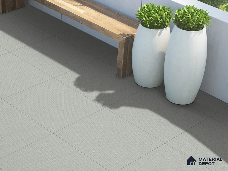Patterned Floor Tile TL 09488 D Prazzle Dove 2 ft x 2 ft Matte Finish Vitrified Tile - 9 mm | 1 Random Design | Suitable For Living Room, Bedroom, Bathroom | Please Expect a Slight Variation of Pattern