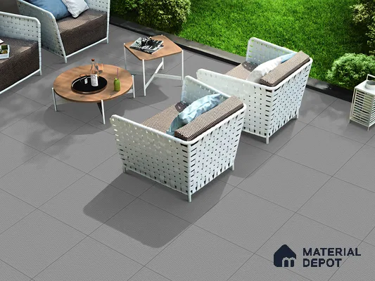 Patterned Floor Tile TL 09488 F Prazzle Steel 2 ft x 2 ft Matte Finish Vitrified Tile - 9 mm | 1 Random Design | Suitable For Living Room, Bedroom, Bathroom | Please Expect a Slight Variation of Pattern