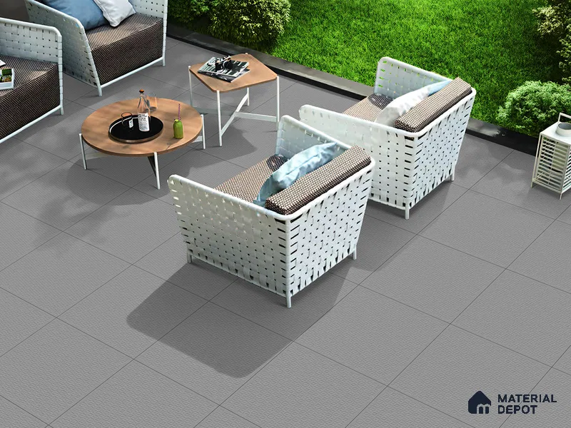 Patterned Floor Tile TL 09488 F Prazzle Steel 2 ft x 2 ft Matte Finish Vitrified Tile - 9 mm | 1 Random Design | Suitable For Living Room, Bedroom, Bathroom | Please Expect a Slight Variation of Pattern