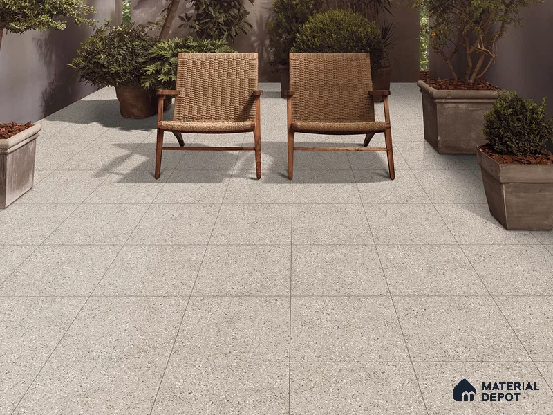 Terrazzo Wall & Floor Tile TL 09480 Poly Coral 2 ft x 2 ft Matte Finish Vitrified Tile - 9 mm | 3 Random Design | Suitable For Living Room, Kitchen, Bathroom