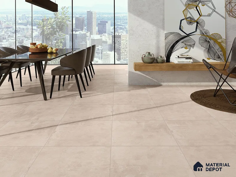 Cement Wall & Floor Tile TL 09473 Soho Crema 2 ft x 2 ft Matte Finish Vitrified Tile - 9 mm | 4 Random Design | Suitable For Living Room, Bedroom, Bathroom