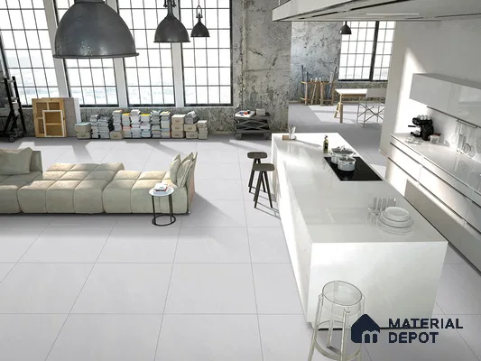 Cement Wall & Floor Tile TL 09475 B Cosmic Bianco 2 ft x 2 ft Matte Finish Vitrified Tile - 9 mm | 5 Random Design | Suitable For Living Room, Bedroom, Bathroom