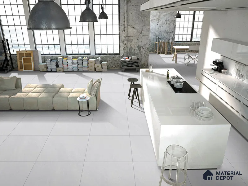 Cement Wall & Floor Tile TL 09475 B Cosmic Bianco 2 ft x 2 ft Matte Finish Vitrified Tile - 9 mm | 5 Random Design | Suitable For Living Room, Bedroom, Bathroom
