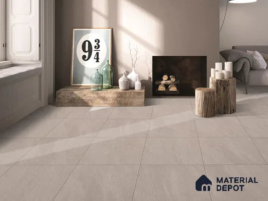 Stone Wall & Floor Tile TL 09475 D Cosmic Bone 2 ft x 2 ft Matte Finish Vitrified Tile - 9 mm | 5 Random Design | Suitable For Living Room, Bedroom, Bathroom
