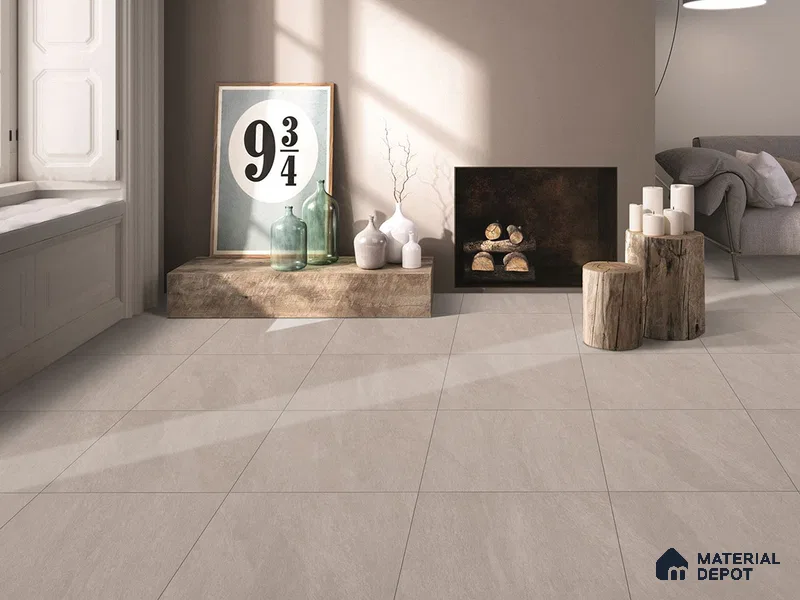 Stone Wall & Floor Tile TL 09475 D Cosmic Bone 2 ft x 2 ft Matte Finish Vitrified Tile - 9 mm | 5 Random Design | Suitable For Living Room, Bedroom, Bathroom