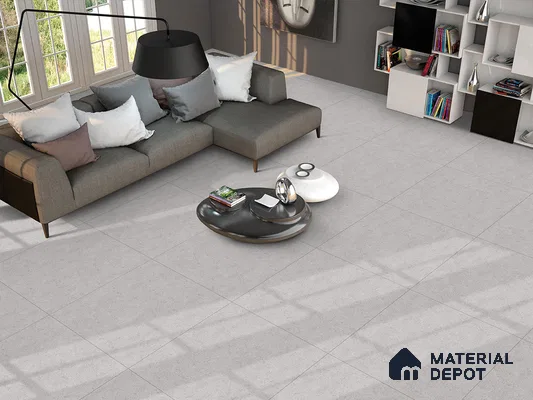 Stone Floor Tile TL 09472 Madrid Gris 2 ft x 2 ft Matte Finish Anti Skid Outdoor Parking Vitrified Tile - 9 mm | 5 Random Design  | Suitable For Bathroom, Terrace & Balcony
