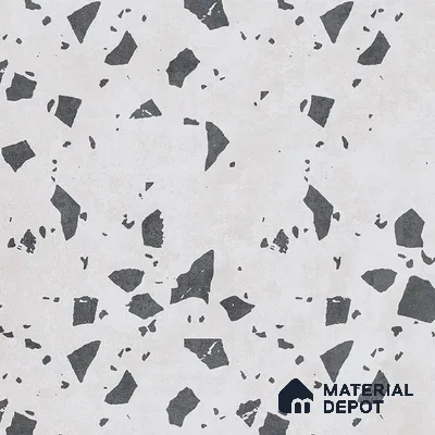 Terrazzo Wall & Floor Tile TL 09478 C Cushion Pearl 2 ft x 2 ft Matte Finish Vitrified Tile - 9 mm | 6 Random Design | Suitable For Living Room, Kitchen, Bathroom