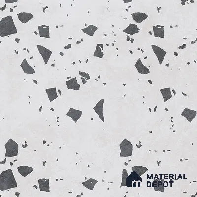 Terrazzo Wall & Floor Tile TL 09478 C Cushion Pearl 2 ft x 2 ft Matte Finish Vitrified Tile - 9 mm | 6 Random Design | Suitable For Living Room, Kitchen, Bathroom