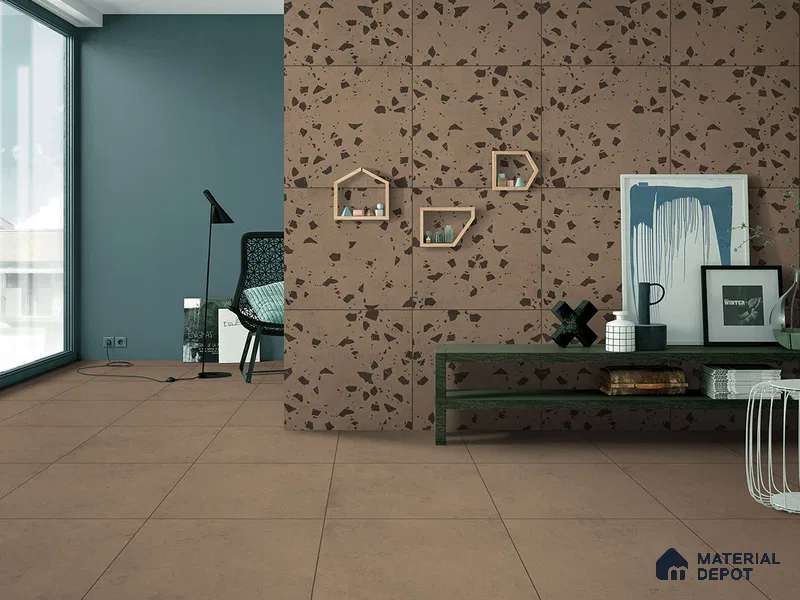 Terrazzo Wall & Floor Tile TL 09478 Cushion Roast 2 ft x 2 ft Matte Finish Vitrified Tile - 9 mm | 6 Random Design | Suitable For Living Room, Kitchen, Bathroom