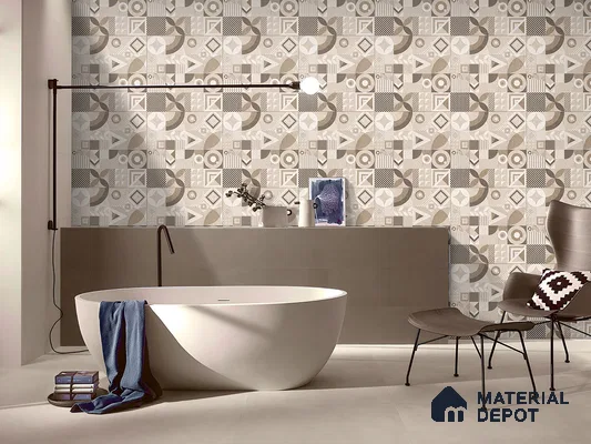 Moroccan Floor Tile TL 09463 Hannover Beige 2 ft x 2 ft Stonelo Finish Vitrified Tile - 9 mm | 1 Random Design | Suitable For Kitchen, Bathroom, Dining Area | Please Expect a Slight Variation of Pattern