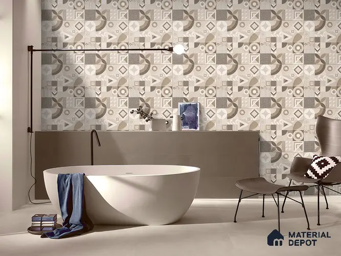 Moroccan Floor Tile TL 09463 Hannover Beige 2 ft x 2 ft Stonelo Finish Vitrified Tile - 9 mm | 1 Random Design | Suitable For Living Room, Bedroom, Bathroom | Please Expect a Slight Variation of Pattern