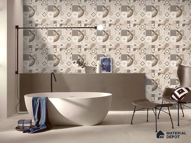 Moroccan Floor Tile TL 09463 Hannover Beige 2 ft x 2 ft Stonelo Finish Vitrified Tile - 9 mm | 1 Random Design | Suitable For Kitchen, Bathroom, Dining Area | Please Expect a Slight Variation of Pattern