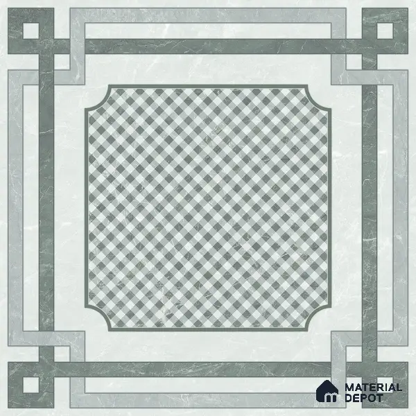 Grey Moroccan Wall & Floor Tile TL 06979 2 ft x 2 ft Vitrified Carving Matte Finish - 9 mm | Suitable for Living Room, Bedroom, Bathroom | Please Expect a Slight Variation of Pattern